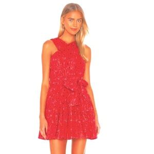 Ulla Johnson Arisa NWT Hibiscus Gold lurex mini dress size 4